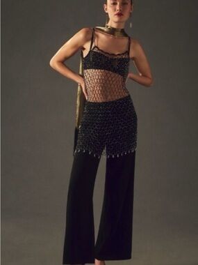 Anthropologie Net Sparkle Beaded Overlay (O/S)